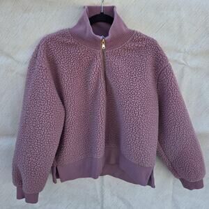 For the Republic pinkish tall neck sweater worth 1/4 zip up womens size L